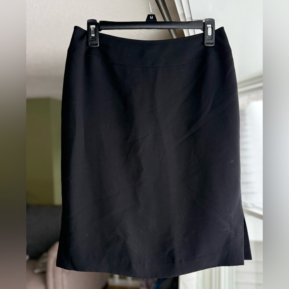 Sandra King Black Side Slit Pencil Skirt, Size 8